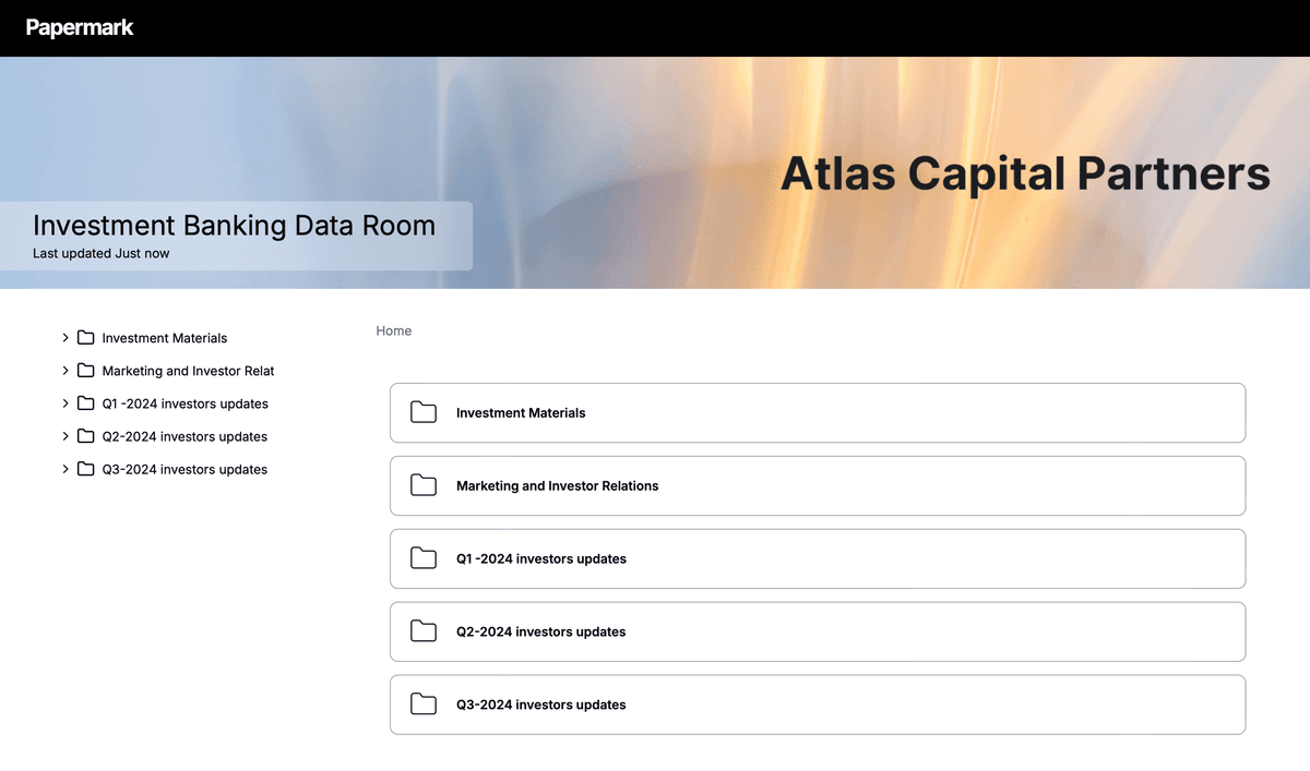 Investment Banking Data Room Documents