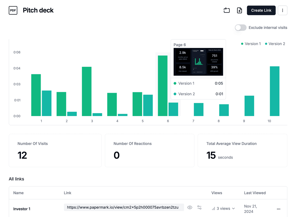 Pitch deck sharing