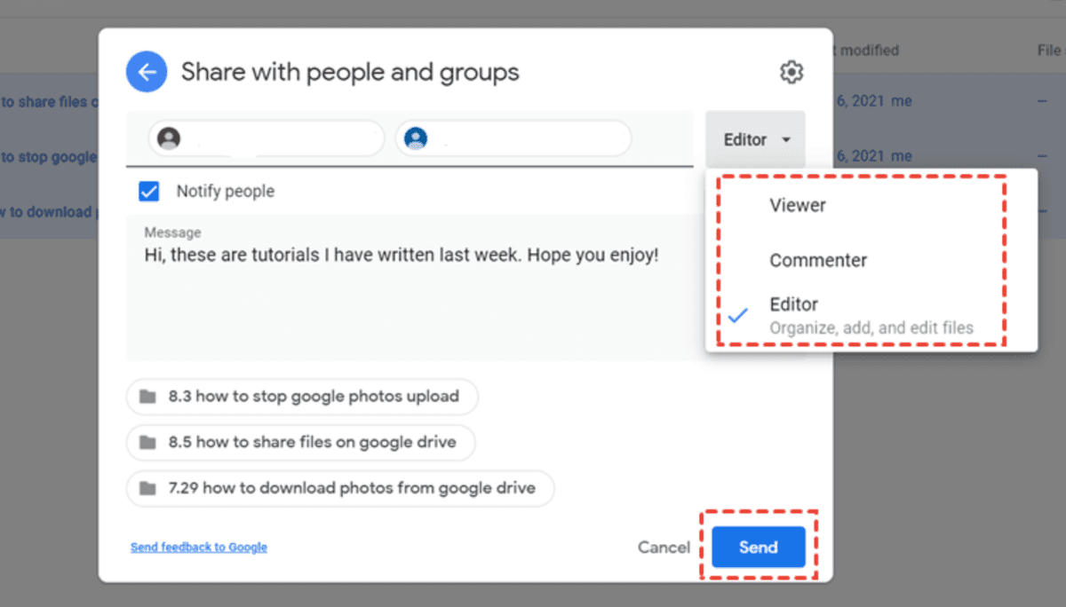 Create shareable link in Google Drive