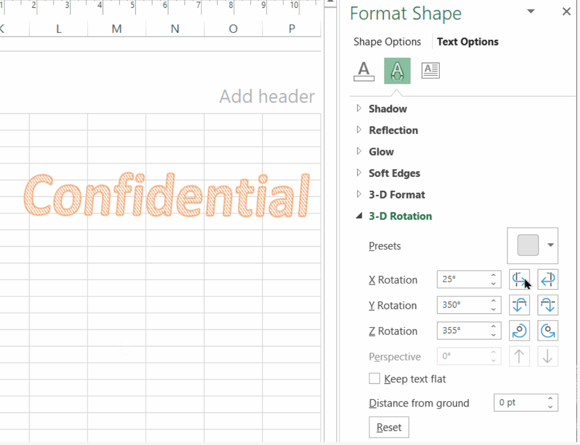 Excel Shape Watermark Example