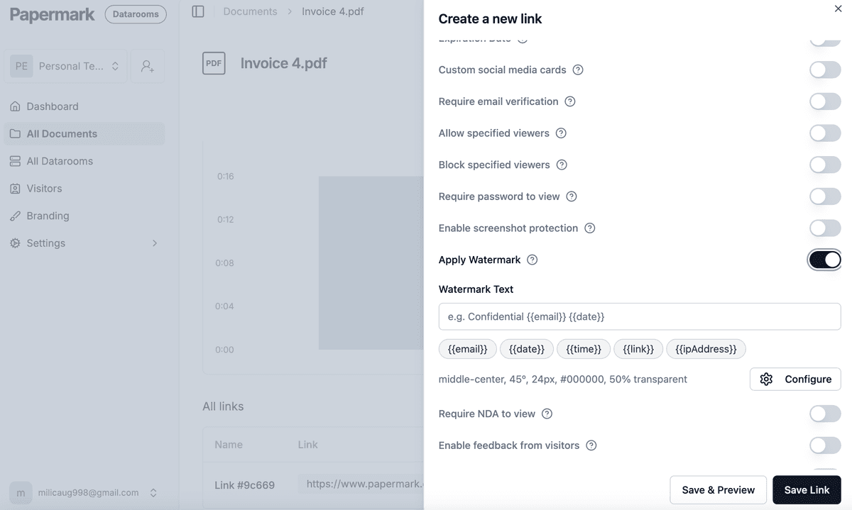 Upload PDF to Papermark