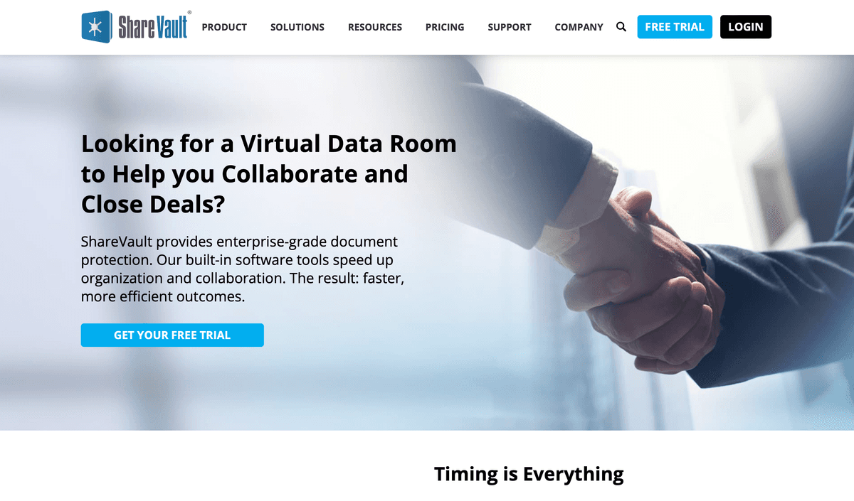 ShareVault website