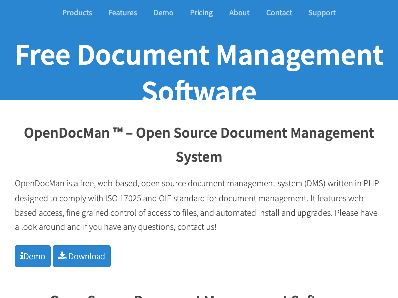 OpenDocMan interface