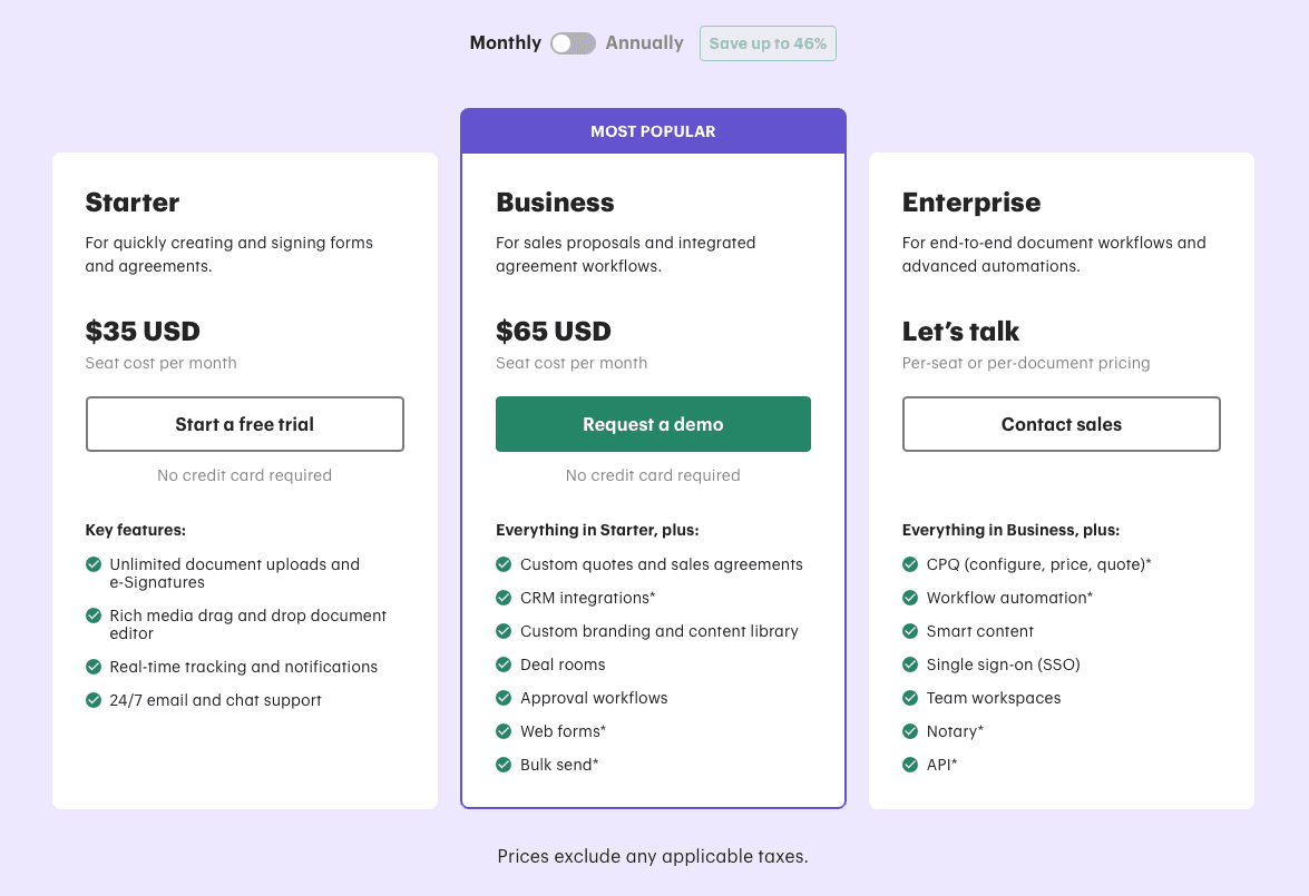 PandaDoc Pricing Overview