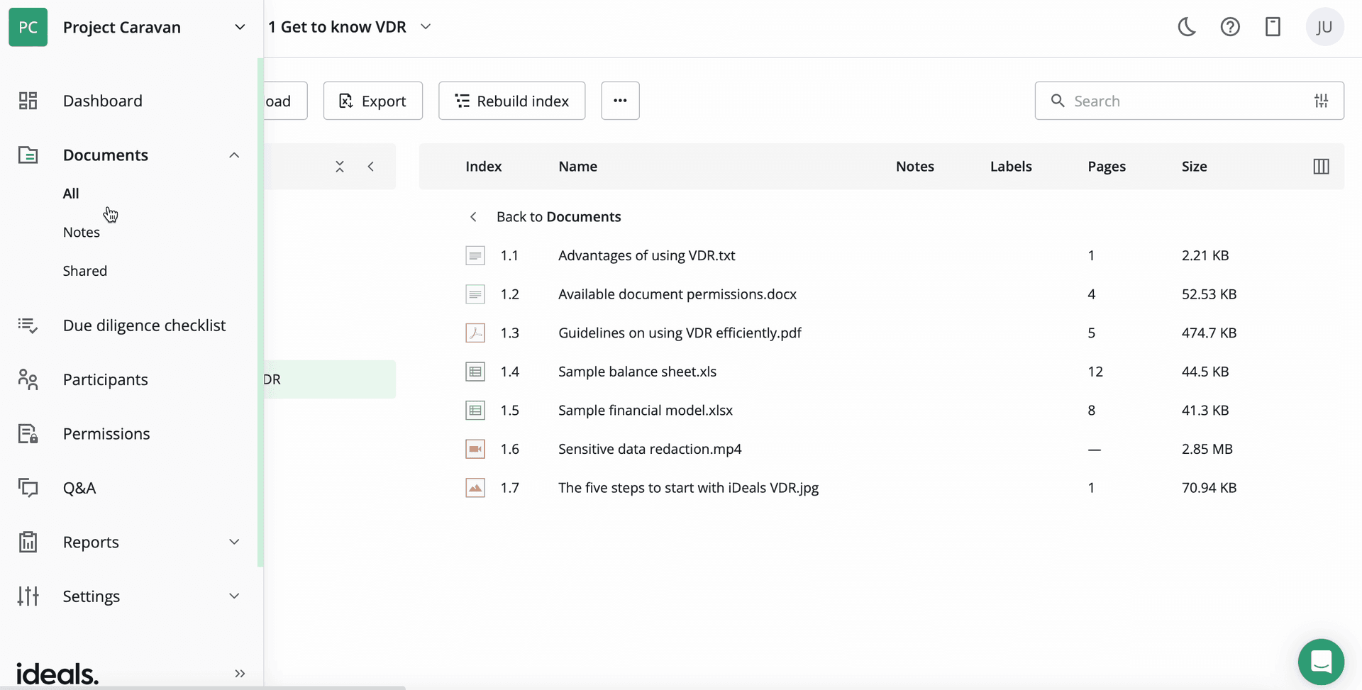 iDeals VDR Interface