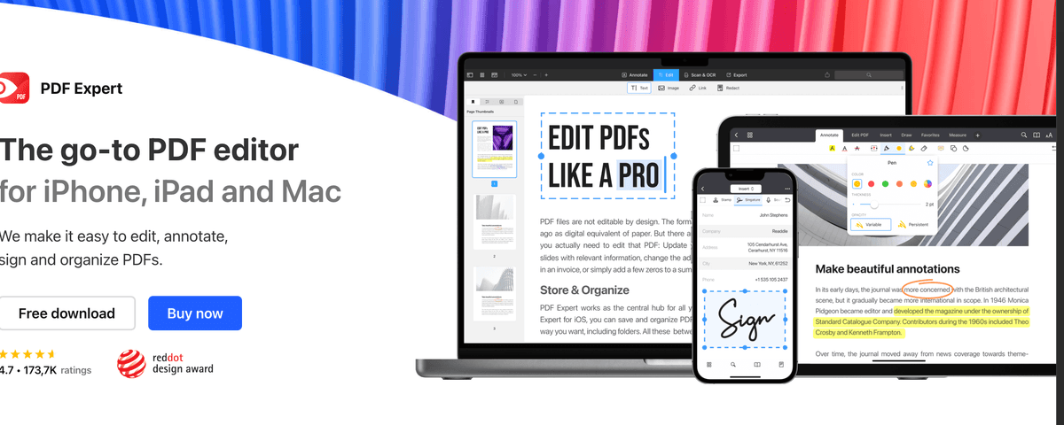 PDFExpert Oberfläche