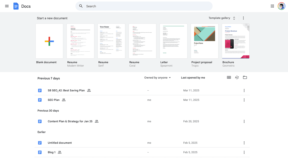 Google Drive website