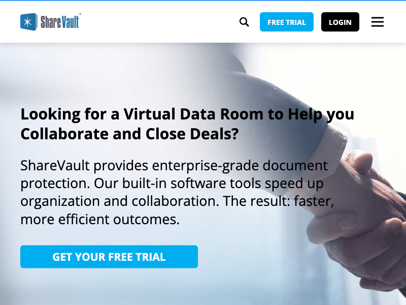 ShareVault interface