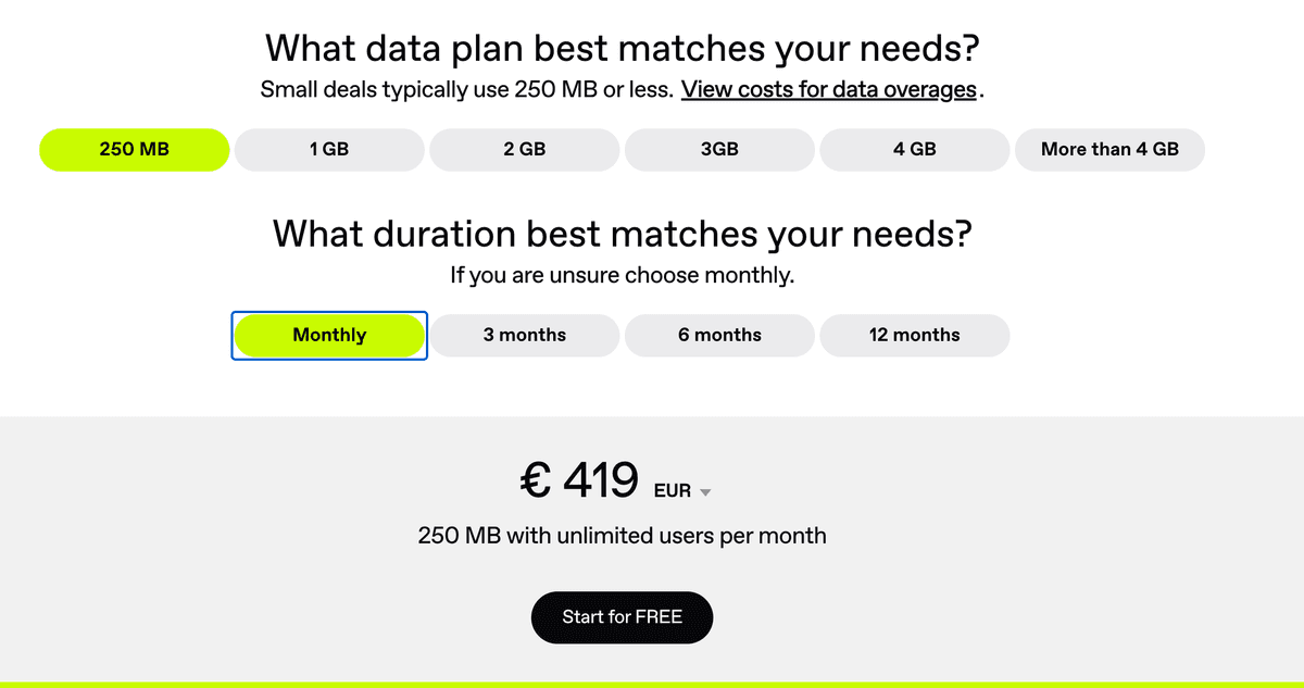Ansarada Pricing Plans